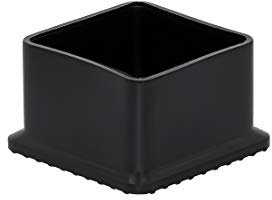 Flyshop Lot de 4 Embouts carrés pour Pieds de Chaise, de Table, de Chaise, de Sol, en PVC, Non marquant, 40 x 40 mm (4,0 x 4,0 cm), Noir