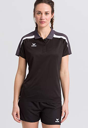 ERIMA Damen Poloshirt Poloshirt, schwarz/weiß/dunkelgrau, 34, 1111834