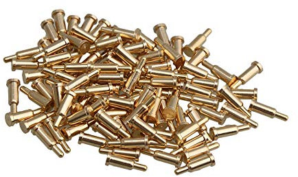 Yibuy Federkontaktstifte aus Kupfer, mit Sonde, federgespannt, 0.2 x 0.6cm/0.08 x 0.24 inch(Dia x H)