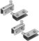 Aexit 4Stk Zwingen, Klemmen & Spanner 5mm-9mm Glas dick Metall Drehpunkt Scharnier Winkelspanner Klammer Silber