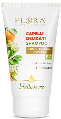 FLORA Bellessere Shampoo für sanftes Haar, 150 ml, Bio-BDIH, schützend, nährend, beruhigend und aromatisch