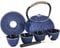 Ufine Blue Floral Cast Iron Teapot Set Japanese Style Tetsubin Tea Kettle with 4 Cups, Stainless Steel Infuser for Stove Top Tea Brewing 28 oz