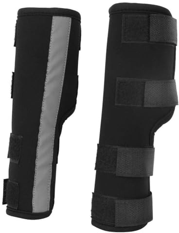 Pssopp Dog Front Leg Braces Canine Compression Wraps Pet Knee Pad Dog Elbow Protector with Reflective Straps Help with Ligament Injuries Sprains and Loss of Stability Caused by Arthritis(Black M)