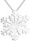 JO WISDOM Damen Halskette Schneeflocken Groß Silber 925 Anhänger Kette,Weihnachten Geschenk,Schmuck für Frauen