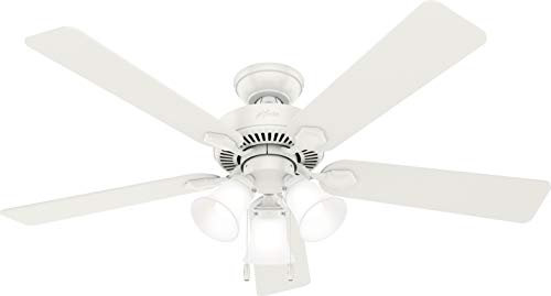 Hunter Fan Company 50895 Swanson Fresh White Ceiling Fan with LED Lighting Kit and Pull Chain