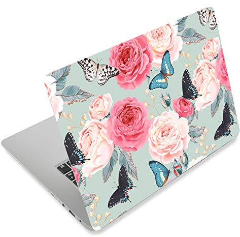 Laptop-Aufkleber, 30,5 cm (12 13 14 15 15,6 Zoll), wiederverwendbar, für Toshiba HP, Samsung Dell Apple Acer Leonovo Sony Asus Laptop Notebook (schöne Pfingstrosenblume)