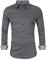 Kusonn Chemise Homme Manches Longues sans Repassage en Fibre de Bambou (S, Gris)