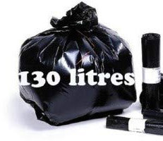 SAC POUBELLE NOIR HAUTE RESISTANCE 130 litres - les 100 sacs poubelles