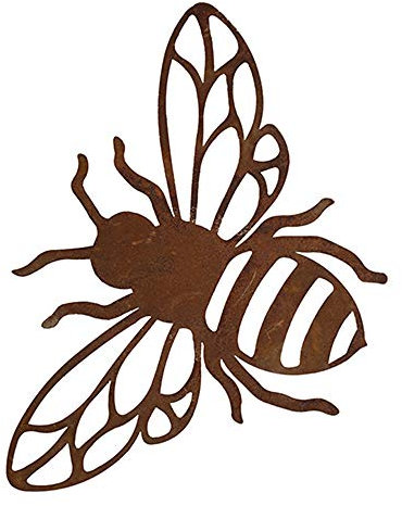 Dekofigur Biene im Rost Design 20cm, Rostfigur für den Garten, Gartendeko, Metalldeko