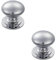 2 Pack | Victorian Round Cupboard Door Knob - 25mm Dia - Polished Chrome Cabinet Handle | Small Cupboard Door Knob - Wardrobe Cabinet Pull Handle - Suitable for Lightweight Internal Doors