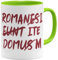 OM3® Romani ite Domum Tasse | Keramik Becher | 325ml | Beidseitig Bedruckt | Hellgrün