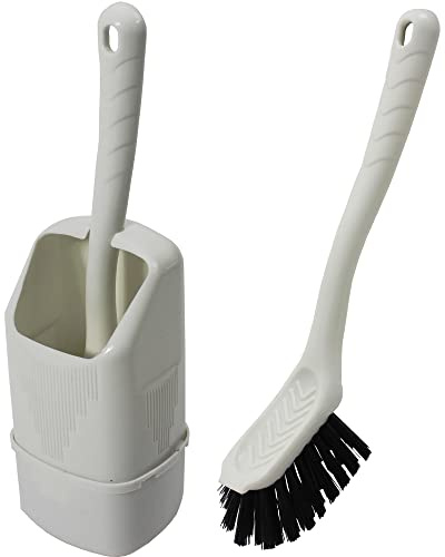 WC Bürste Toilettenbürste Klobürste WC Toilette Wohnwagen Wohnmobil Boot Camping mit Halter weiß