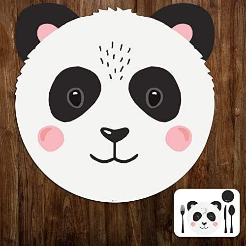 INSPIO Spielteppich Panda und personalisiertem Namen Teppich mit Wunschname für Kinderzimmer 113cm Material: Vinyl