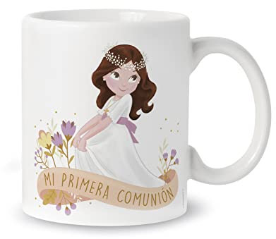 Mopec G610.1 Taza cerámica niña Primera Comunión sujetandose la Falda