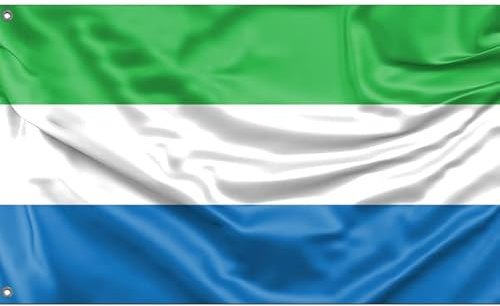 Bandera de Sierra Leona | Diseño único | Hecho en la UE (90 x 150 cm)