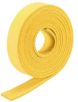 PATIKIL Faux Leather Cord 1cm/0.4 Width Leather Thread Velvet Cord 100cm/3.28ft for Bracelet, Necklace, Beading, DIY Craft, Yellow