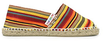 Alpargatas de Rayas Multicolores Hechas a Mano en España (Naranja, Numeric_40)