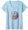 Damen Yin Yang Symbol, Baum des Lebens, Tai Chi, Qigong, Yoga, Taoismus T-Shirt mit V-Ausschnitt