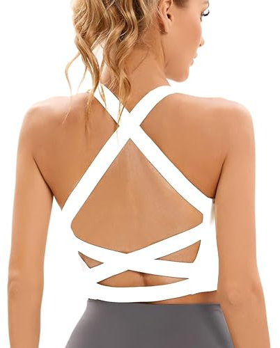 Sport-BHS für Damen, sexy, überkreuzter Rücken, gepolsterter Träger-Sport-BH, Yoga-BH für Damen, Workout-Tanktops