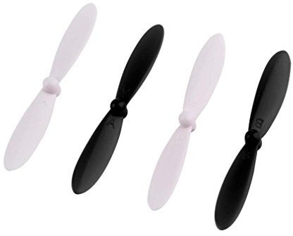 vhbw 4x Propeller kompatibel mit Aerocraft 6-Axis JXD 388 Drohne | 2 Paar Ersatzpropeller, Selbstsichernd Schwarz Weiß