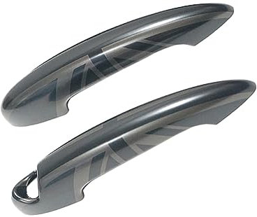MINI R56-R61 Union Jack Door Handle Covers, Door Handle Caps Trim for Mini Cooper One/S/JCW R55 R56 R57 R58 R59 R60 R61(Union Jack Black, 2 Doors)