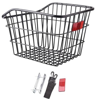 Fonowx Fahrrad-Heckkorb aus Metalldraht ohne Deckel, Gepäckkorb, Zubehör für Falträder