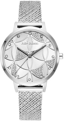 Julie Julsen Damen Damenuhr 22cm Zirkonia Metall Silbergrau Quarzwerk Mineralglas 148000017-1