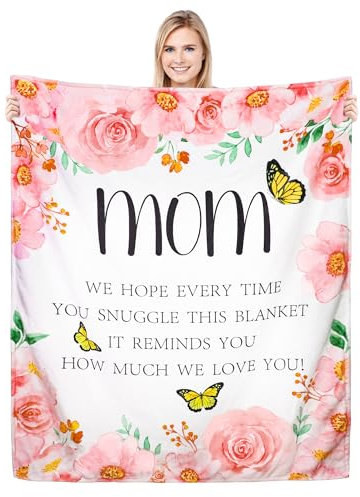 Geschenk für Mutter, Muttertag, Geburtstag, 152,4 x 127 cm, Geburtstag, Valentinstag, Überwurf, Decke, Geschenk für Mutter von Tochter, Sohn, weiche Blume, Flanell-Überwurf, Decken für Weihnachten,