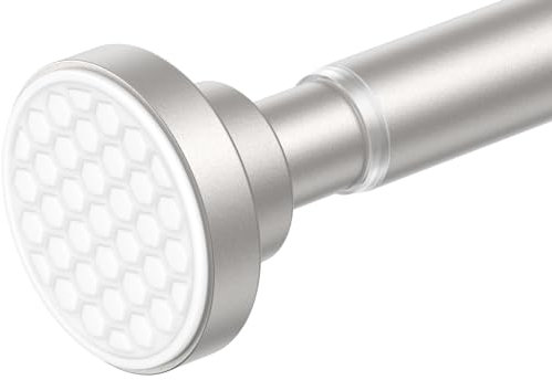 AIZESI Spannstange, gebürstetes Nickel, verstellbar von ca. 104 bis 190,5 cm, 2,5 cm Durchmesser, Duschvorhangstange, kein Bohren, rutschfest, Premium-Edelstahl, rostfrei
