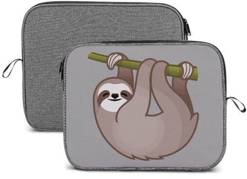 Borsa portatile per computer portatile da 13 pollici, bradipo cartone animato ramo per laptop o tablet