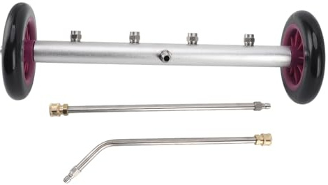 Unterboden-Hochdruckreiniger-Reiniger, Oberflächenreiniger, Leistungsstarker Hochdruckreiniger-Aufsatz, 16 Zoll, 4000 PSI, Unterboden-Autowasch-Wasserbesen mit (Lila Schwarz)