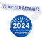 (2 pcs) Rentner Schärpe und Button Dekoration Ruhestand Accessoires Rente Geschenk für Pensionierung Party Abschiedsfeier Deko Sash Zubehör (Blau)