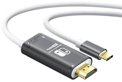 JEMDO Cable USB C a HDMI de 3 m compatible con Nintendo Switch NS/OLED/Steam Deck/ROG Ally only, conector de TV portátil para duplicación de pantalla, 4K a 60Hz, negro
