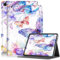 Case for Amazon Fire HD 10 Tablet 10.1 (9th /7th /5th Generation 2019 2017 2015 Release), PU Leather HD 10 Case Adjustable Stand Shockproof Smart Cover with Auto Wake/Sleep, Beautiful Watercolor