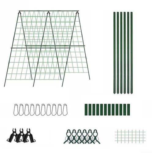 für Pflanzenklettergerüst Set, kunststoffbeschichteter Stahl Gurken Rankgitter für Hochbeete, Rostbeständig und stabil für Gurken, Tomaten, grüne Bohnen, Zuckererbsen