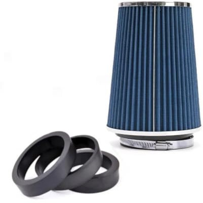 Filtre A Air Cornet Kit D'Admission Direct Dynamique Sport Bleu Montage Universel 3 Bagues de Montage 65/70/75mm Pour Plusieurs Modeles