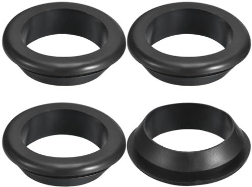 sourcing map 4 Pcs Rubber Grommets, 60mm ID 70mm Drill Hole Double Sided Hollow Firewall Hole Plugs Round Electrical Wiring Gasket, Black