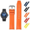 FKM Gummiband für Tissot Seastar 1000 Powermatic 80 T120407A, Ersatz-Uhrenarmband mit gebogenem Ende für Tissot Seastar 1000 Uhren, 21 mm, Orange, 21 mm