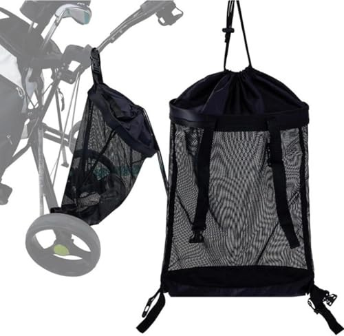 Netz-Golfwagen-Aufbewahrungstasche – leichte Netztasche für Golfwagen | Golfwagen-Organizer | atmungsaktive Golftasche | Golf-Pushwagen-Zubehör, Verschluss Push-Cart Netztasche für Männer und Frauen