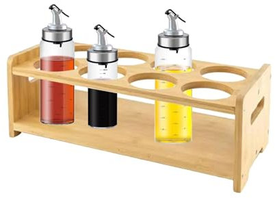 Ölflaschenregal, Küchengewürz-Organizer, 8 Löcher, Gewürzflaschenregal, platzsparender Flaschenständer, Öl-Essig-Flaschen-Organizer, Arbeitsplatten-Gewürzständer, Küchenölflaschen-Ra