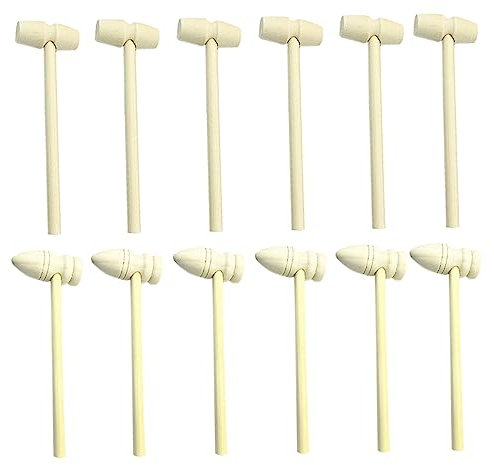 DIKACA 1 Satz 24 STK Holz Hammer bastelset basteln für Hummerhammer Schneebesen Spielzeugwerkzeuge bohrhammer Kuchenhammer Holzhammer hölzern