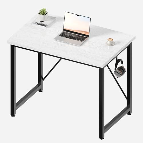 JUMMICO Scrivania da Lavoro 80 x 50 cm Scrivania per lo Studio Bianco
