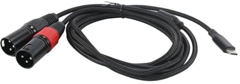 Nicear USB C to Dual XLR Microphone Cable Type C Male to XLR Male Stereo Power Amplifier 2M