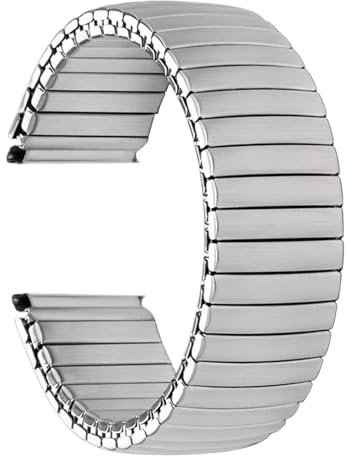 LMINGZE Elastisches Uhrenarmband 18mm 20mm 22mm Edelstahl Uhrenarmband Herren Damen Stretch-Erweiterung Armband Zubehör(Silver,18mm)