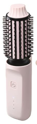 Cordless Hair Curler Brush,Portable Travel Hair Curler Iron Brush with 4 Heat Settings,USB Rechargeable Ionic Hot Air Styler for Travel & Home Use,7000mAh Portable Ionic Heated Curling