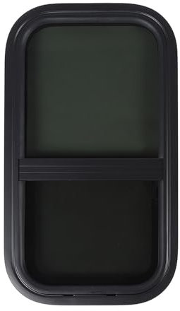 Semme Ventana RV, Ventana Deslizante Vertical con Red de Mosca, Aleación de Aluminio Negro, 12.2x22.36in, Impermeable para el Remolque