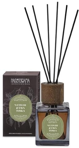 Nasotherapie Raumduft mit Stäbchen Vetiver & Fava Tonka 200 ml mit ätherischen Ölen