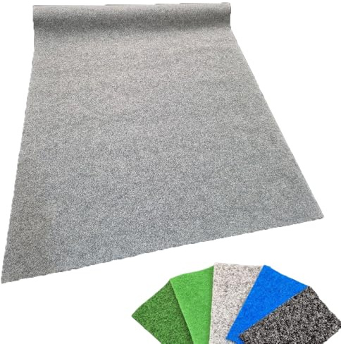 MadeInNature, Gazon synthétique Extérieur, PREMIUM, Gazon artificiel, faux gazon au mètre, Idéal pour terrasse balcon et jardin, Gris 2x3m