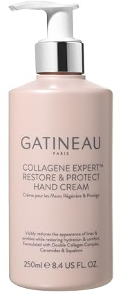 GATINEAU Collagene Expert Restore & Protect Hand Cream 250ml | Anti-ageing hand cream with Hyaluronic Acid, Vitamin E & Ceramides. Helps hydrate, soften and protect dry hands