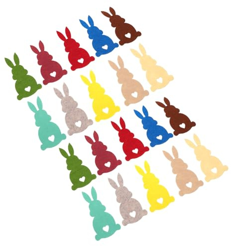 LRXIYODE Kaninchen Geldhalter und 20 Stück aus Filz Einfache Reinigung mit Niedlichem Design Großer Stauraum als Osterkorb Füllung und Ostertischdekoration für Kinder